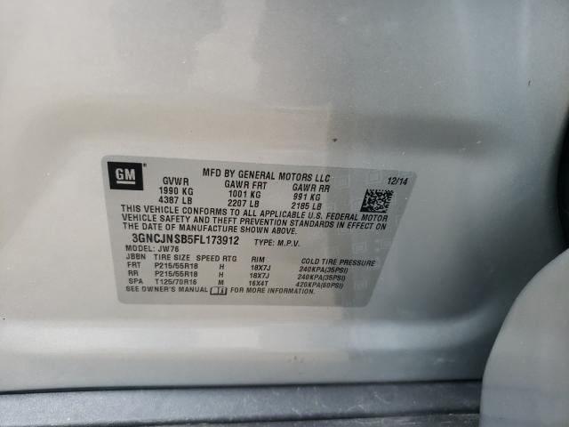 2015 CHEVROLET TRAX LTZ 3GNCJNSB5FL173912