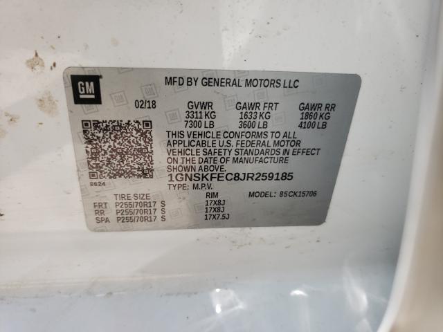2018 CHEVROLET TAHOE SPEC 1GNSKFEC8JR259185