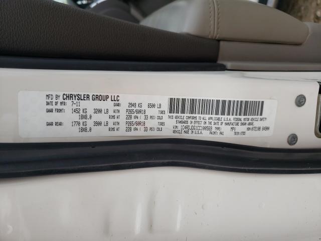 2012 DODGE DURANGO CR 1C4RDJDG1CC100569