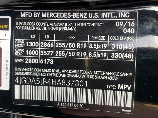 2017 MERCEDES-BENZ GLE 350 4JGDA5JB4HA837301