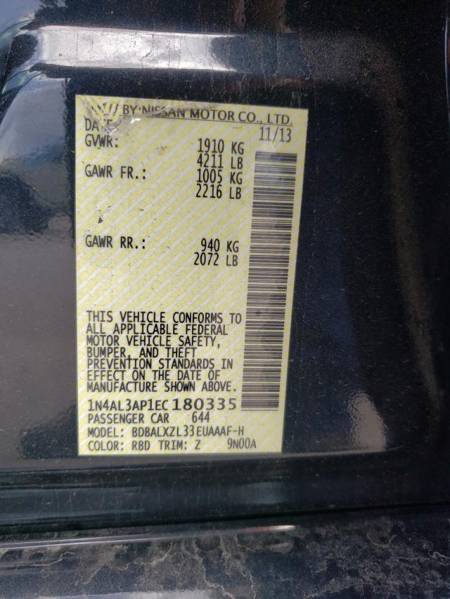 1N4AL3AP1EC180335 Nissan Altima 2.5 2014. Фото: 9