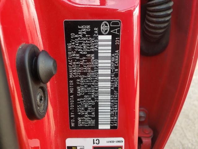 2010 TOYOTA MATRIX/S 2T1LE4EE7AC017380