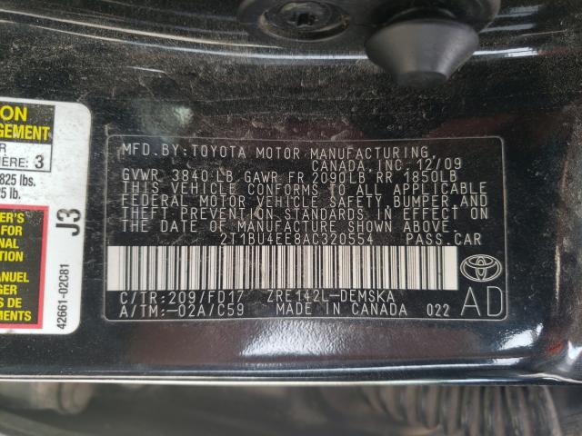 2010 TOYOTA COROLLA S 2T1BU4EE8AC320554