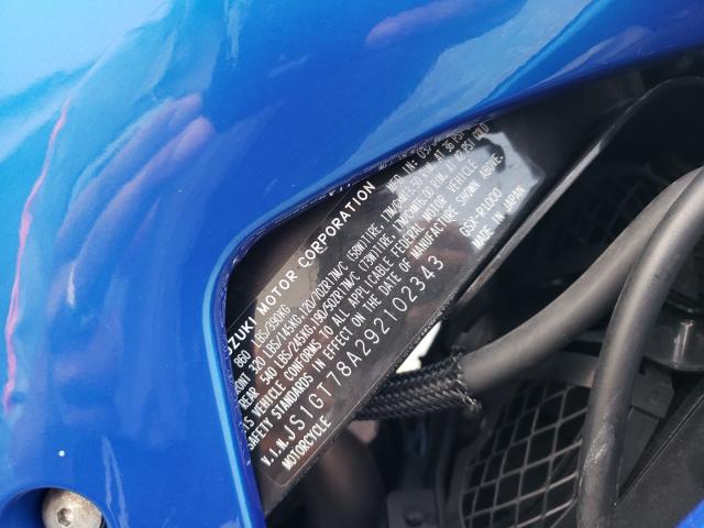 2009 SUZUKI GSX-R1000 JS1GT78A292102343