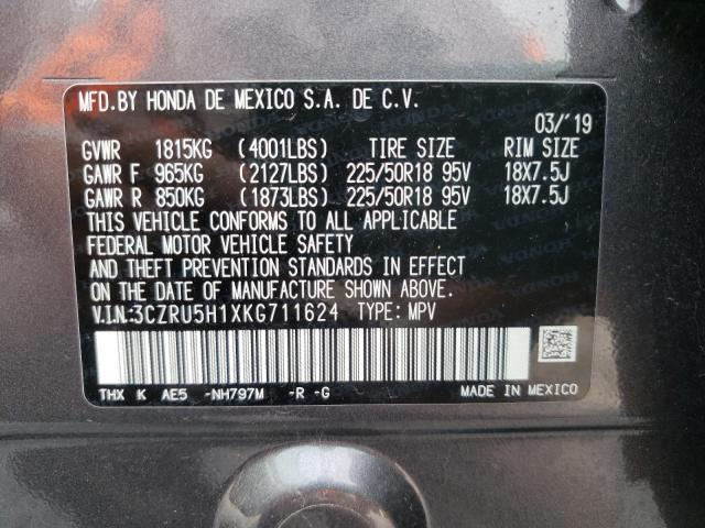 2019 HONDA HR-V SPORT 3CZRU5H1XKG711624