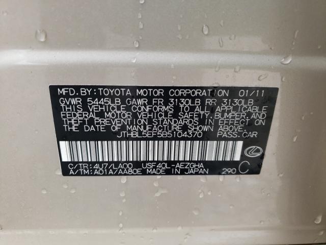 2011 LEXUS LS 460 JTHBL5EF5B5104370