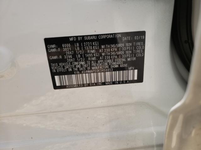 2019 SUBARU ASCENT LIM 4S4WMAPD3K3458853