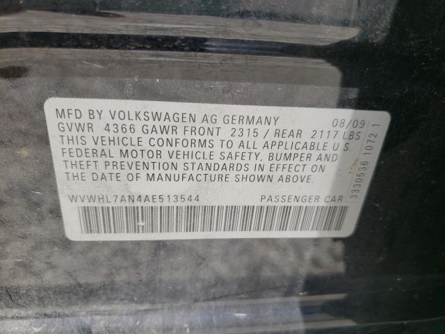 2010 VOLKSWAGEN CC LUXURY WVWHL7AN4AE513544