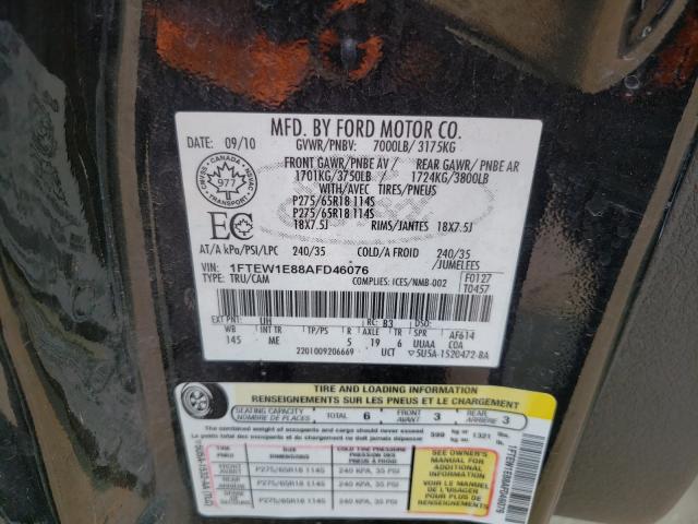 2010 FORD F-150 1FTEW1E88AFD46076