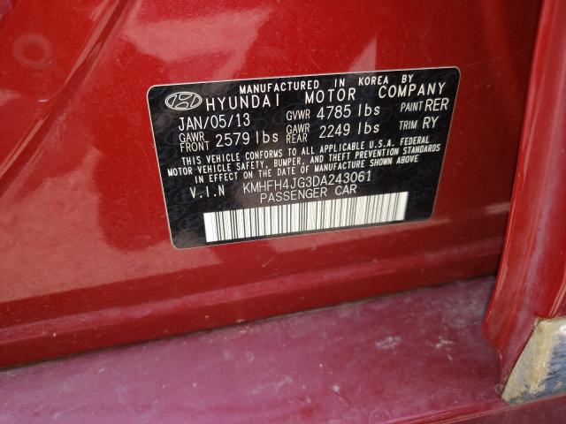 2013 HYUNDAI AZERA GLS KMHFH4JG3DA243061