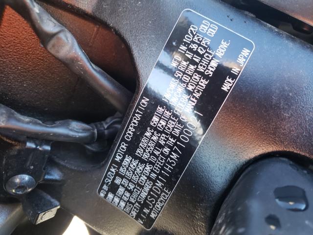 2021 SUZUKI GSX-R1000 JS1DM11H3M7100021