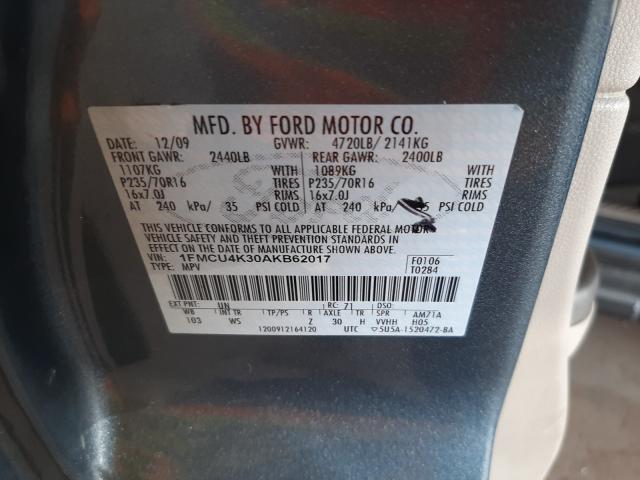 2010 FORD ESCAPE HYB 1FMCU4K30AKB62017