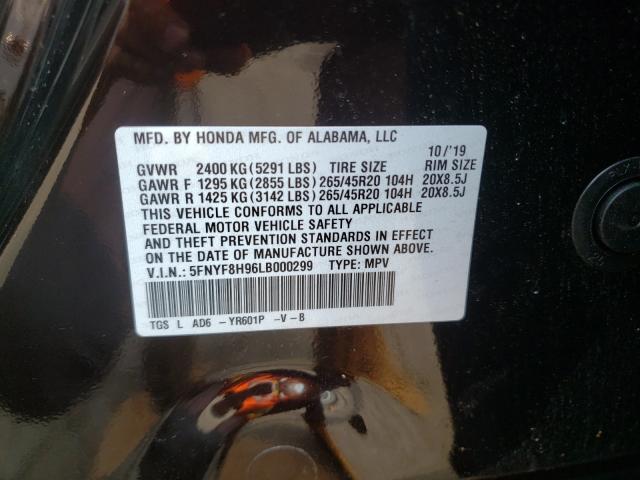 2020 HONDA PASSPORT T 5FNYF8H96LB000299