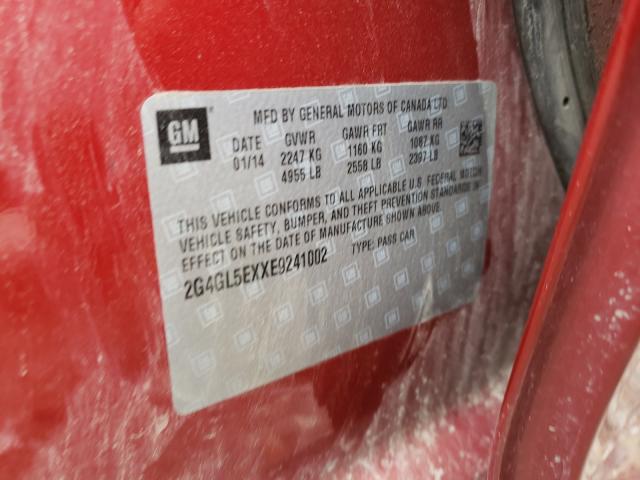 2014 BUICK REGAL 2G4GL5EXXE9241002