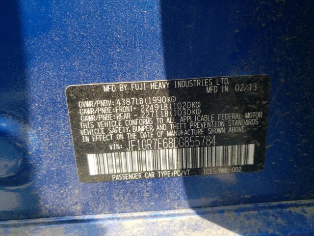 2013 SUBARU IMPREZA WR JF1GR7E68DG855784