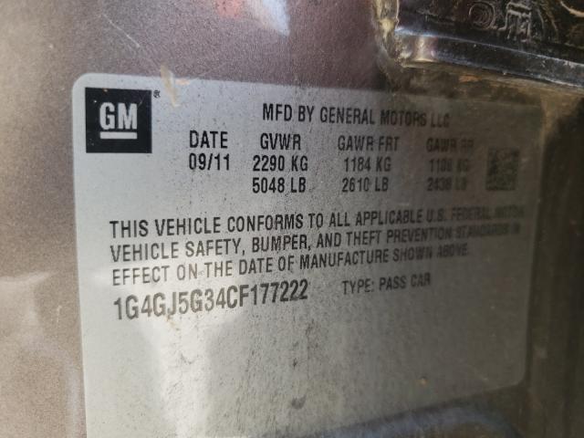 2012 BUICK LACROSSE T 1G4GJ5G34CF177222