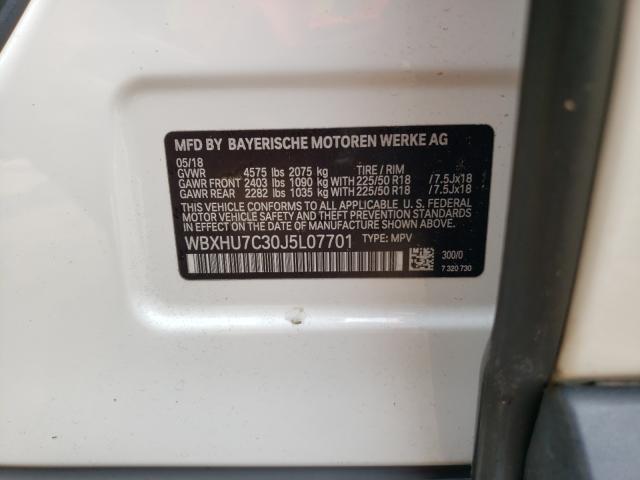 2018 BMW X1 SDRIVE2 WBXHU7C30J5L07701