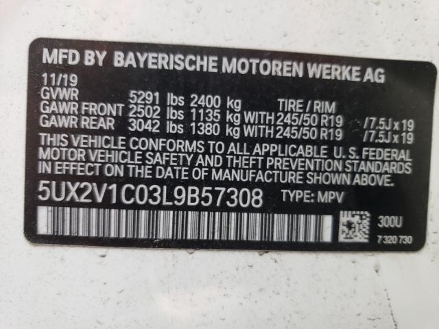 2020 BMW X4 XDRIVE3 5UX2V1C03L9B57308