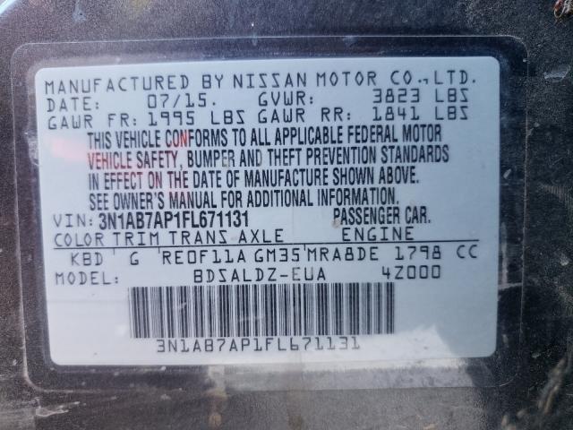 2015 NISSAN SENTRA S 3N1AB7AP1FL671131