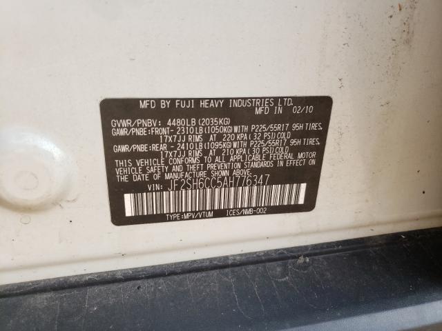 2010 SUBARU FORESTER JF2SH6CC5AH776347