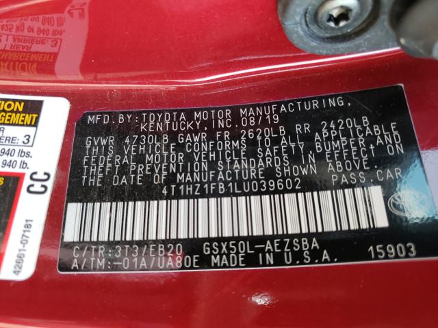 2020 TOYOTA AVALON TOU 4T1HZ1FB1LU039602