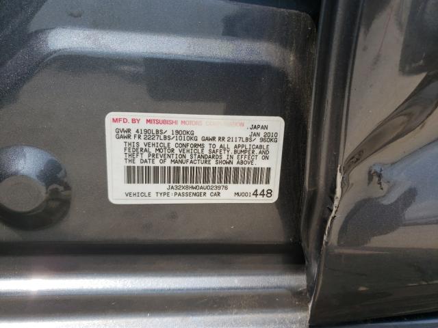 2010 MITSUBISHI LANCER GTS JA32X8HW0AU023976