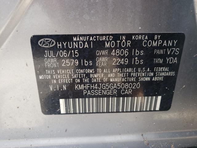 2016 HYUNDAI AZERA LIMI KMHFH4JG5GA508020