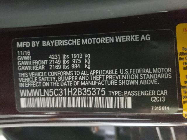 2017 MINI COOPER CLU WMWLN5C31H2B35375