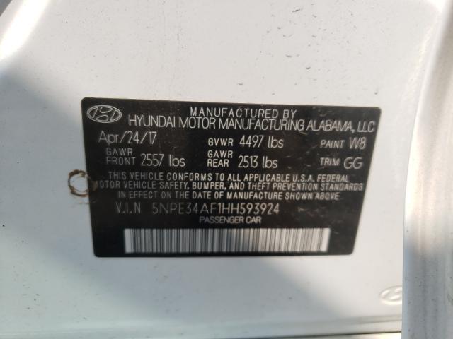 2017 HYUNDAI SONOTA 5NPE34AF1HH593924