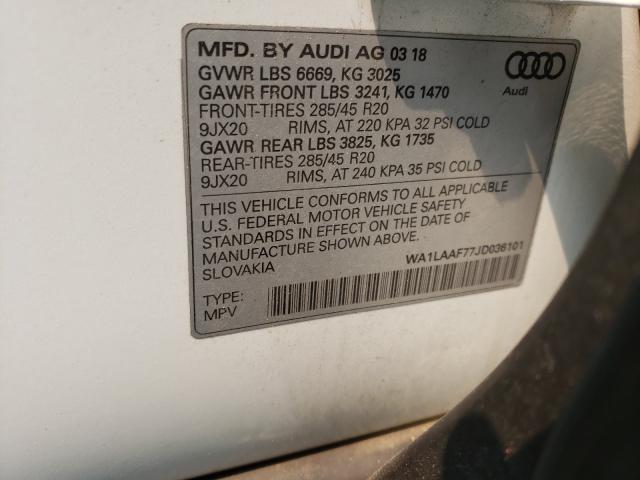 VIN WA1LAAF77JD036101 2018 Audi Q7, Premium Plus no.10