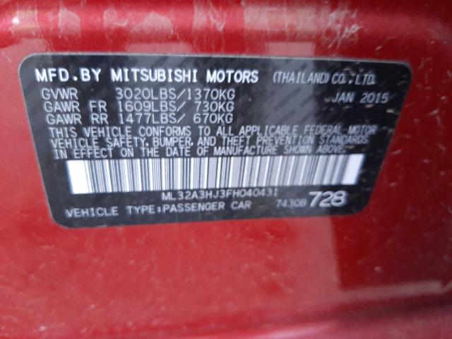 2015 MITSUBISHI MIRAGE DE ML32A3HJ3FH040431