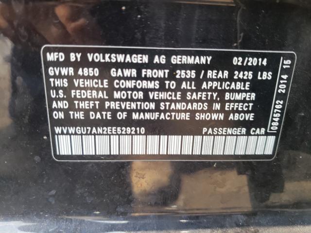 2014 VOLKSWAGEN CC VR6 4MO WVWGU7AN2EE529210