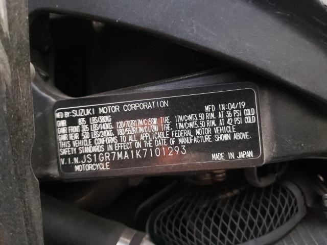 2019 SUZUKI GSX-R750 JS1GR7MA1K7101293