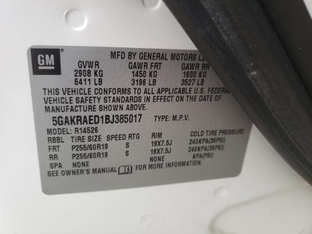 2011 BUICK ENCLAVE CX 5GAKRAED1BJ385017
