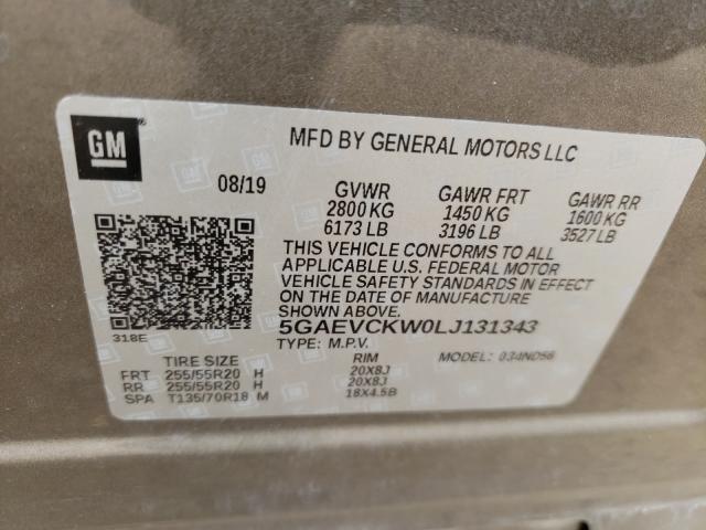 2020 BUICK ENCLAVE AV 5GAEVCKW0LJ131343