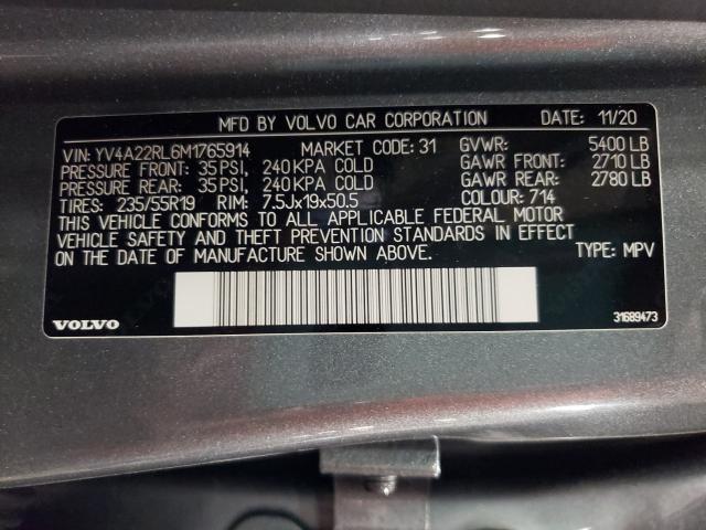 2021 VOLVO XC60 T6 IN YV4A22RL6M1765914