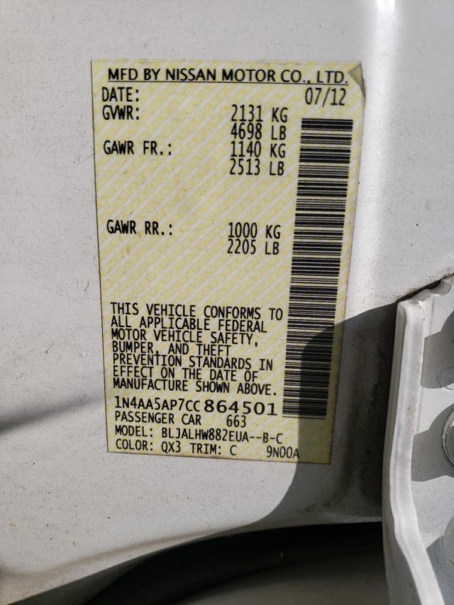 2012 NISSAN MAXIMA 1N4AA5AP7CC864501