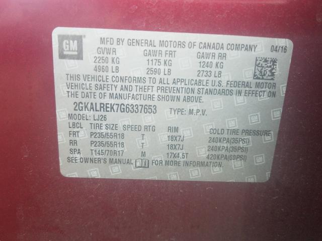 2016 GMC TERRAIN DE 2GKALREK7G6337653
