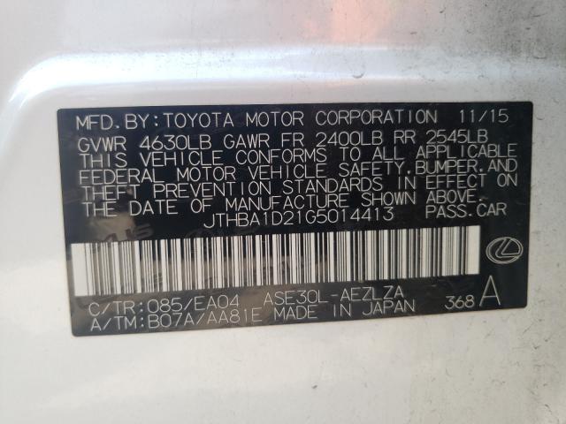 2016 LEXUS IS 200T JTHBA1D21G5014413