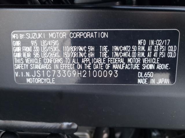 2017 SUZUKI DL650 A JS1C733G9H2100093