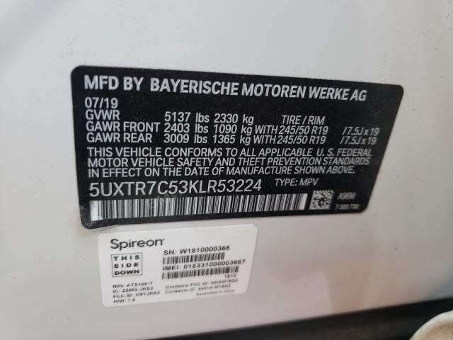 2019 BMW X3 SDRIVE3 5UXTR7C53KLR53224