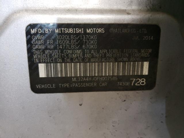 2015 MITSUBISHI MIRAGE ML32A4HJ0FH007585