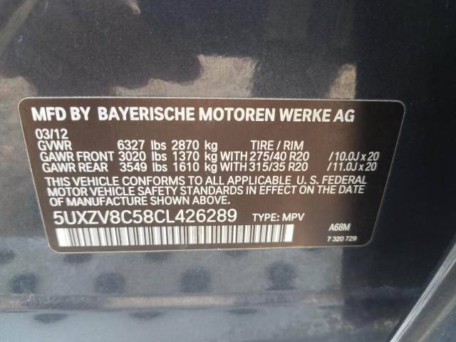 2012 BMW X5 XDRIVE5 5UXZV8C58CL426289