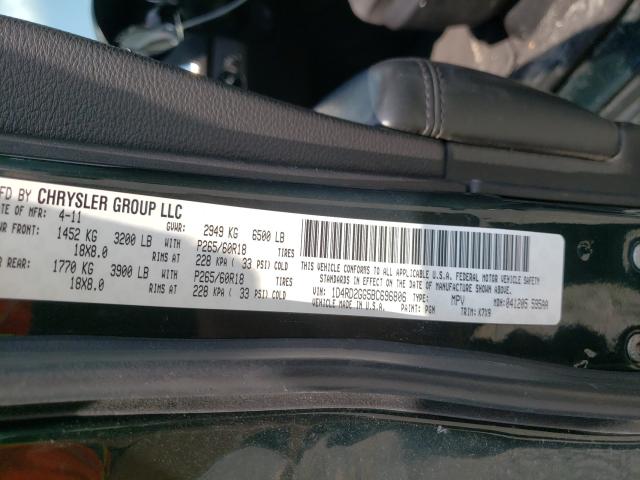 2011 DODGE DURANGO EX 1D4RD2GG5BC696806