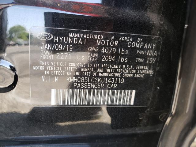2019 HYUNDAI IONIQ LIMI KMHC85LC3KU143119