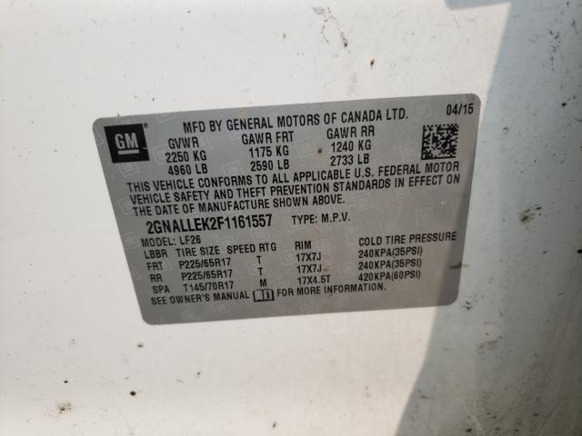 2015 CHEVROLET EQUINOX L 2GNALLEK2F1161557