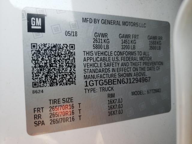 2018 GMC CANYON 1GTG5BEN6J1294967