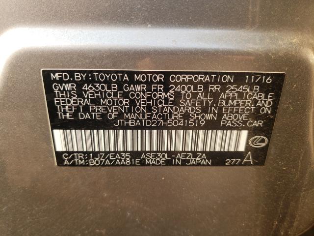 2017 LEXUS IS 200T JTHBA1D27H5041519