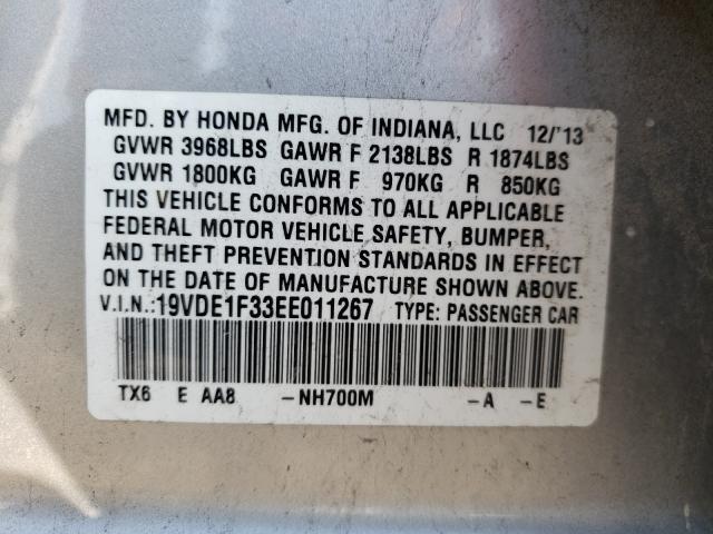 2014 ACURA ILX 20 19VDE1F33EE011267