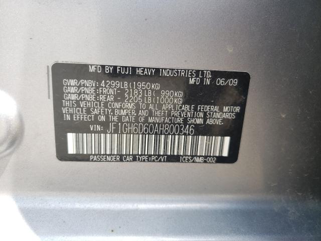2010 SUBARU IMPREZA OU JF1GH6D60AH800346